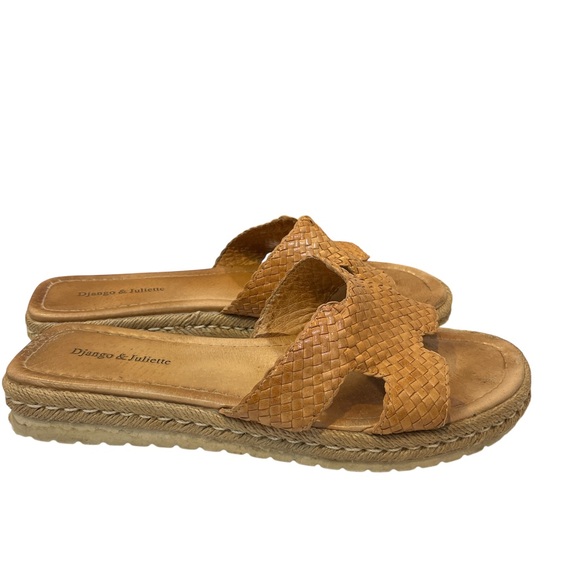 Django & Juliette Sabeen Woven Tan Espadrilles Size 10 - Picture 7 of 10